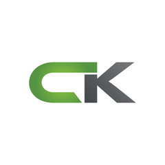 CK company linked letter logo green