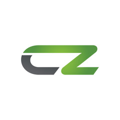 CZ company linked letter logo green - obrazy, fototapety, plakaty