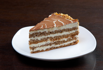 cake on a white plate