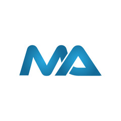 MA company linked letter logo blue