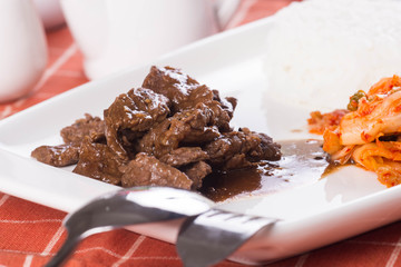 sirloin steak with kimchi