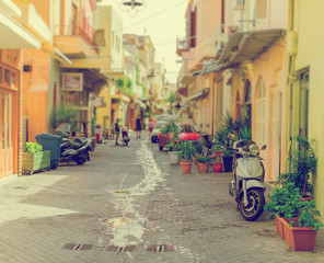 Traditional street in the center of Chania.