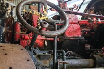 Steering Wheel on Old Tractor