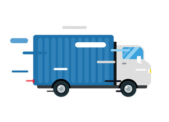 Delivery vector truck. service van silhouette