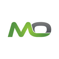 MO company linked letter logo green