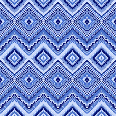 Hand drawn painted seamless blue pattern. Vector illustration