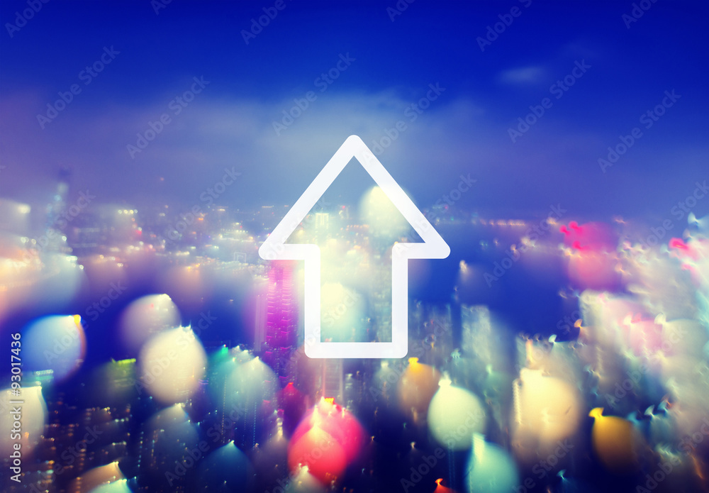 Aufkleber upload networking technology internet growth success concept