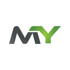 MY company linked letter logo green