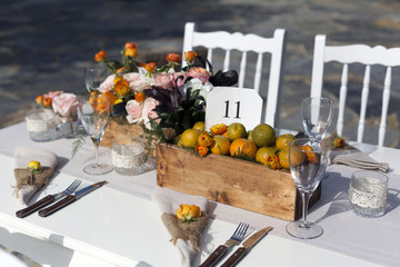 Impressive wedding table setup tangerine concepted