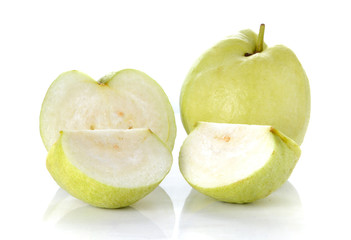 Guava on white background.