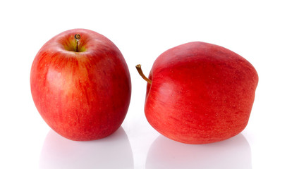 Red apple on white background.