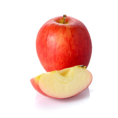 Red apple on white background.