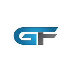 GF company linked letter logo blue