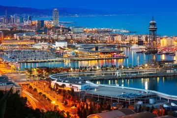 Poster  Port in Barcelona during evening. Catalonia, © JackF