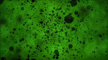 Black Particles on Green Background