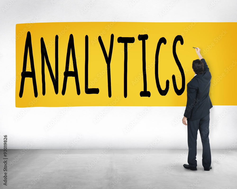 Poster analytics analysis data information planning statistics concept