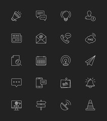 Information & Website icons, Thin line - Vector Illustration