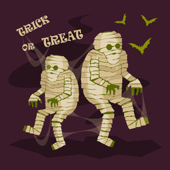 creepy mummy. Halloween. vector illustration