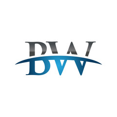 BW initial company swoosh logo blue