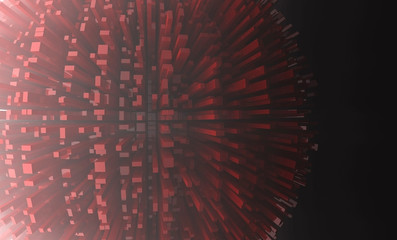 3d abstract geometric red background - 93023656
