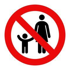 Parent and child symbol. Warning sign