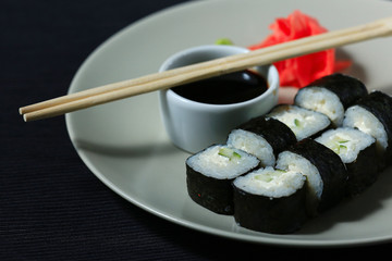 rolls portion serving traditional Japanese cuisine