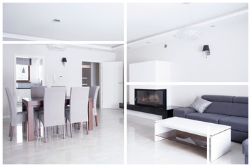 Dining table and sofa