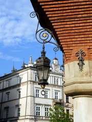 Fototapeta na wymiar street-lamp as detail of Krakow's cityscape