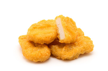 Chicken nuggets isolated on white background