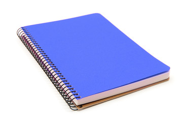 Blue notebook isolated on white background - obrazy, fototapety, plakaty