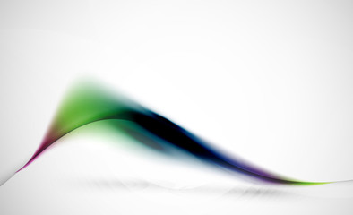 Naklejka premium Wave abstract background, green blue and purple colors