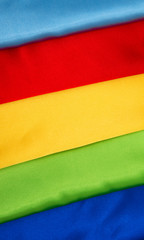 Set of colored banners of satin fabric backgrounds