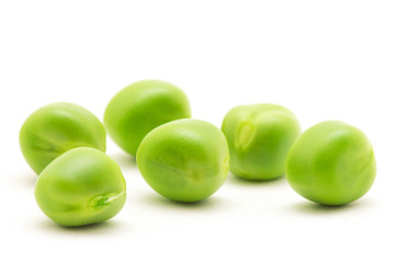 fresh green peas isolated on a white background