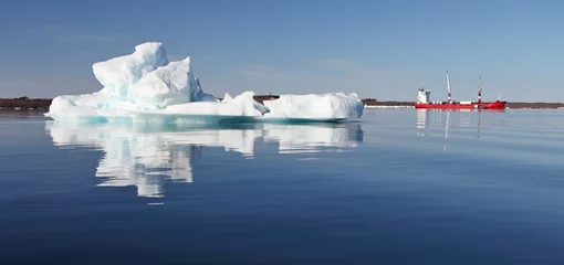 Crédence de cuisine en verre imprimé Cercle polaire Iceberg et cargo