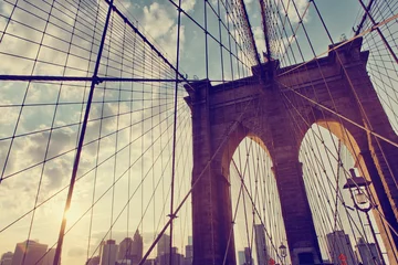 Abwaschbare Fototapete Brooklyn Bridge Strukturelles Detail der Brooklyn Bridge