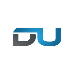 DU company linked letter logo blue