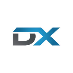 DX company linked letter logo blue