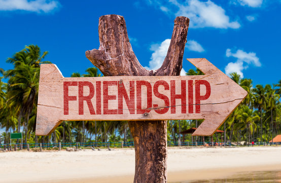 Friendship arrow with beach background