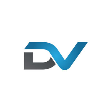 DV company linked letter logo blue
