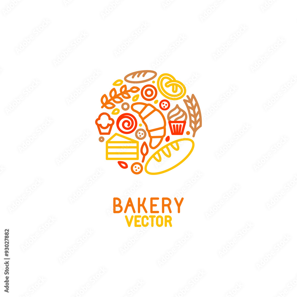 Aufkleber vector logo design element with icons