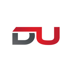 DU company linked letter logo red