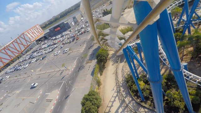 Rollercoaster ride full lap front seat footage