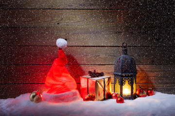 Wunderfull Christmas decoration with snowfall