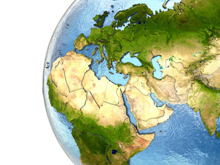 EMEA region on Earth