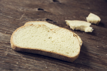 slices of pan de payes, a round bread typical of Catalonia, Spai