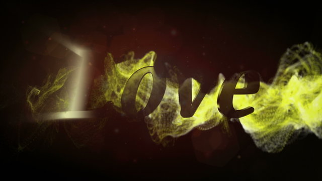 Love Text in Particle, 4k

