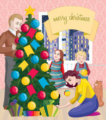 Obraz na płótnie Canvas Family Christmas celebration