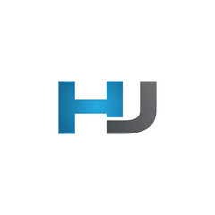 HJ company linked letter logo blue