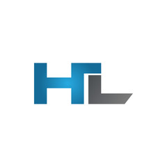 HL company linked letter logo blue