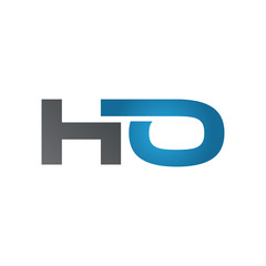 HO company linked letter logo blue